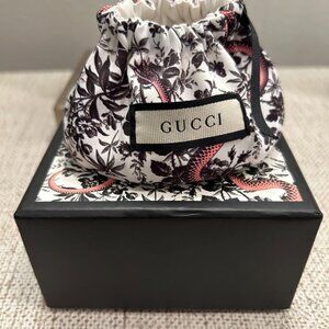 Gucci Brit Authentic Stainless Steel GG Circle Earrings